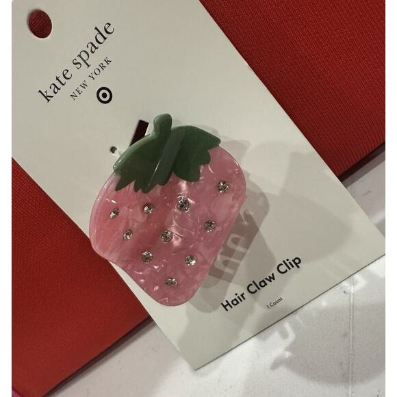 Kate Spade NY Target Strawberry Hair Claw Clip Pink Sold Out - Picture 1 of 2